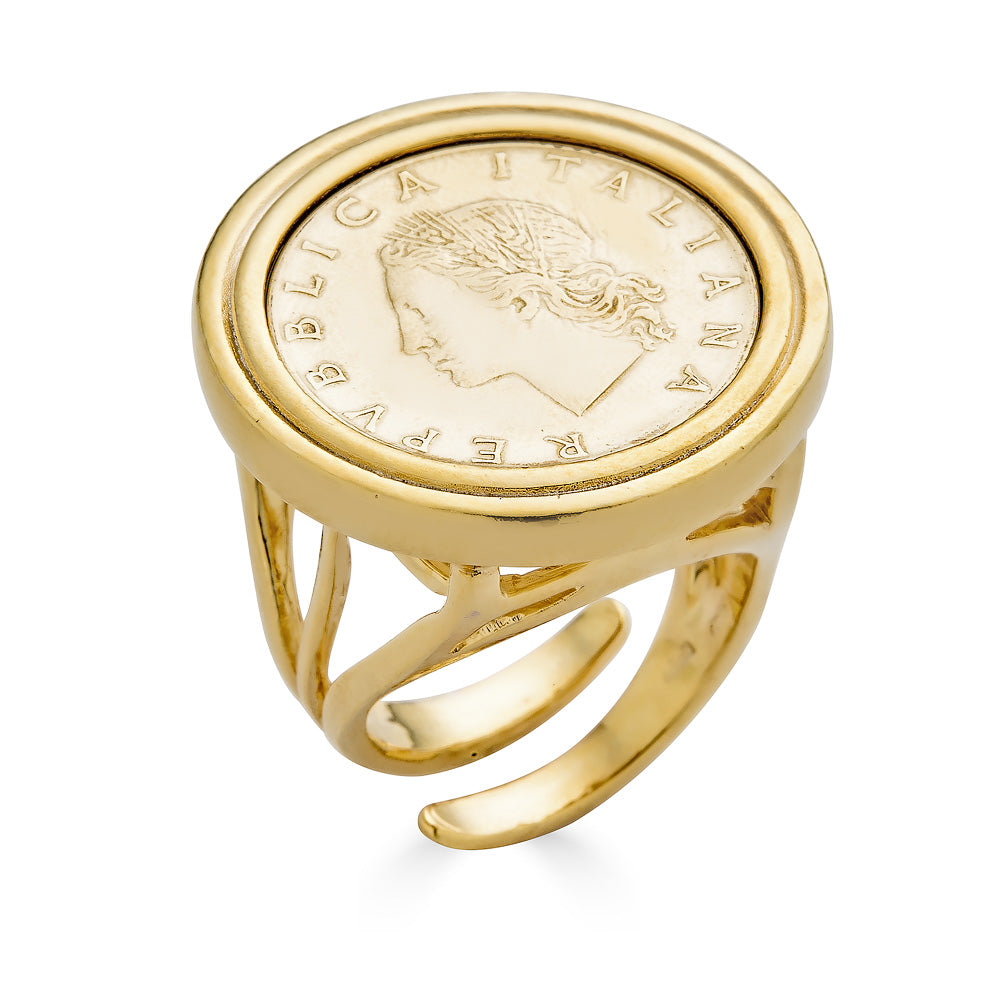 Roy Rose Jewelry Gold Coin Ring Mounting - Mens Polished Cross on Sides  Design - 16.5mm Size Coin - 14K Yellow Gold - for US 1/10th American Eagle  Coin -Ring Size 8|Amazon.com